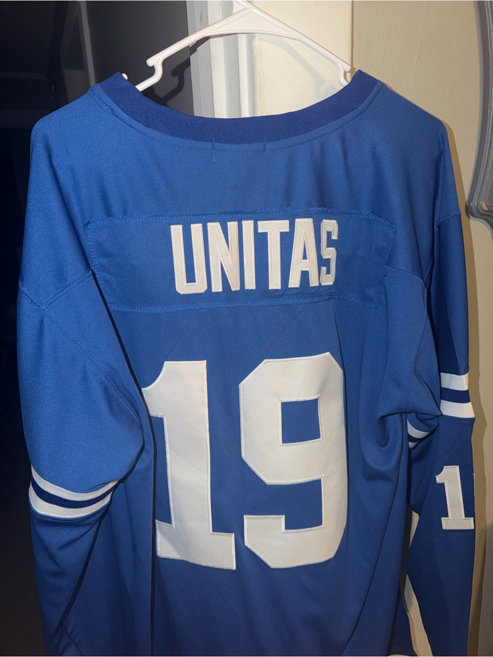 Autograph Included Mitchell & Ness Royal Blue "Unitas 19" Knit Jersey